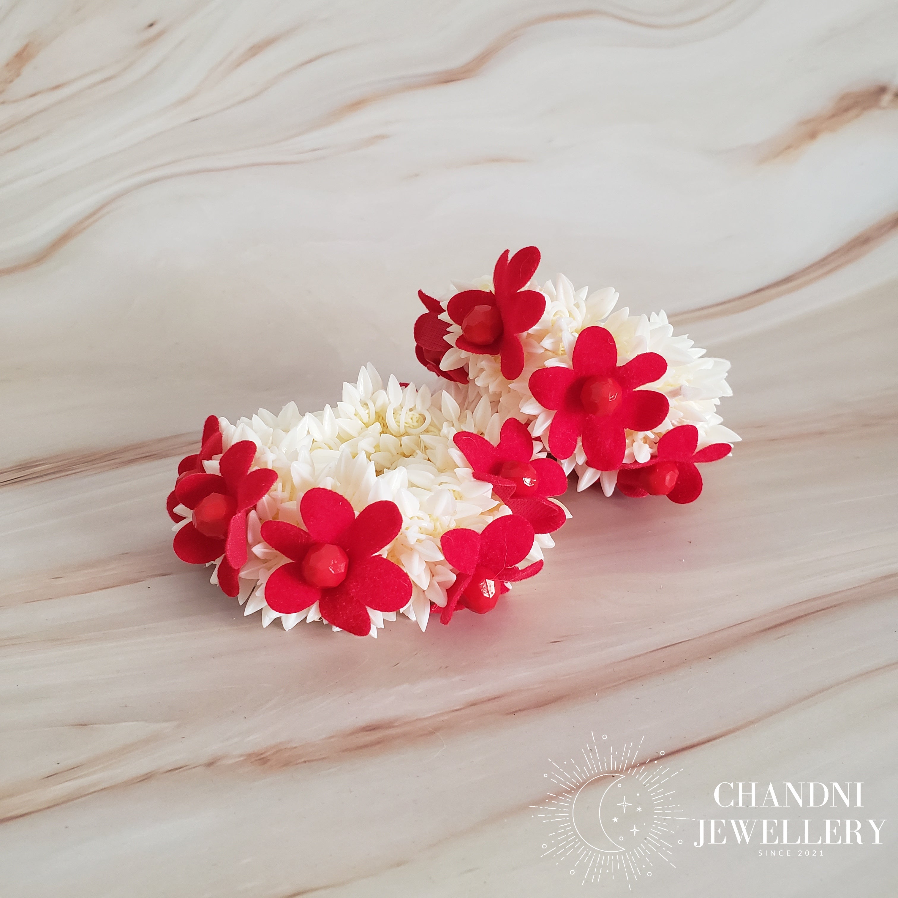 Rose Flower Bun Scrunchie
