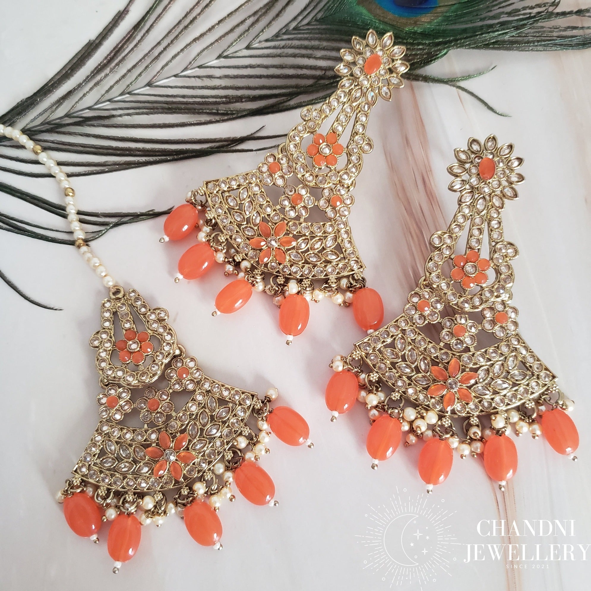 Baruni Earring and Tikka Set