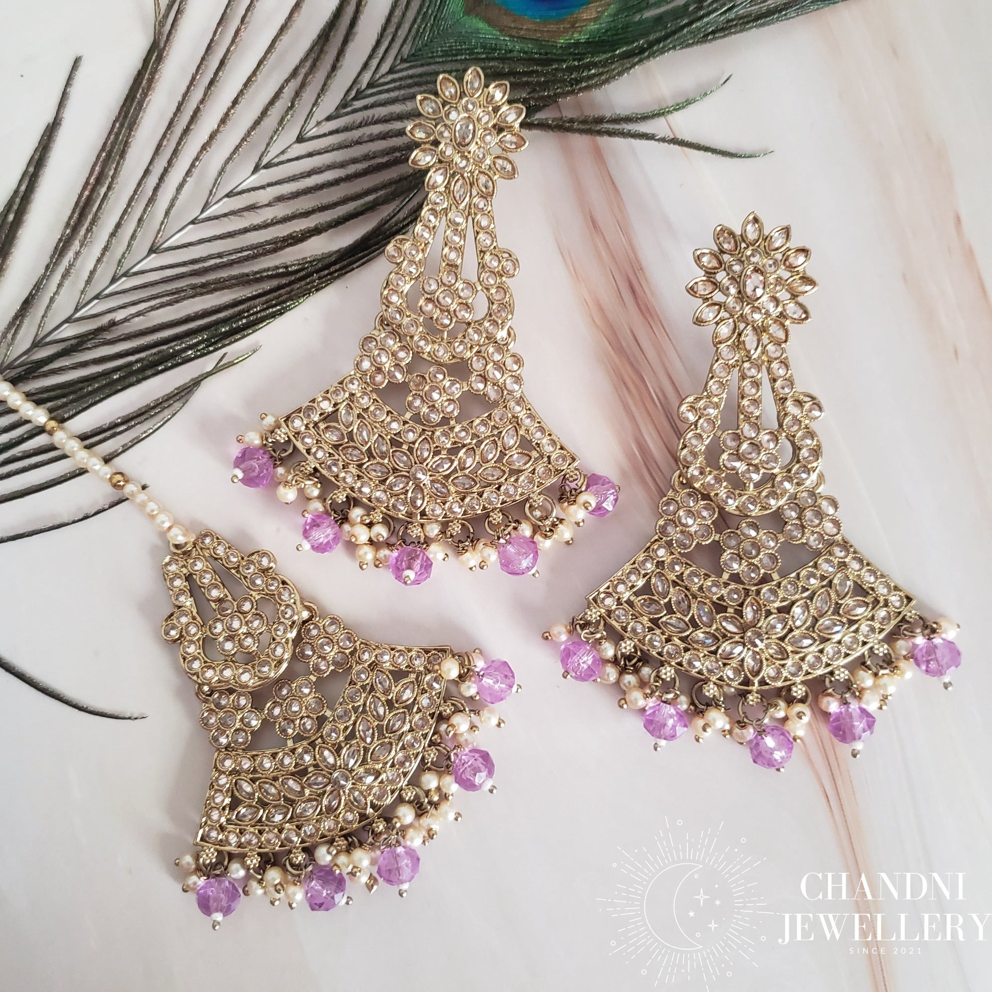 Baruni Earring and Tikka Set