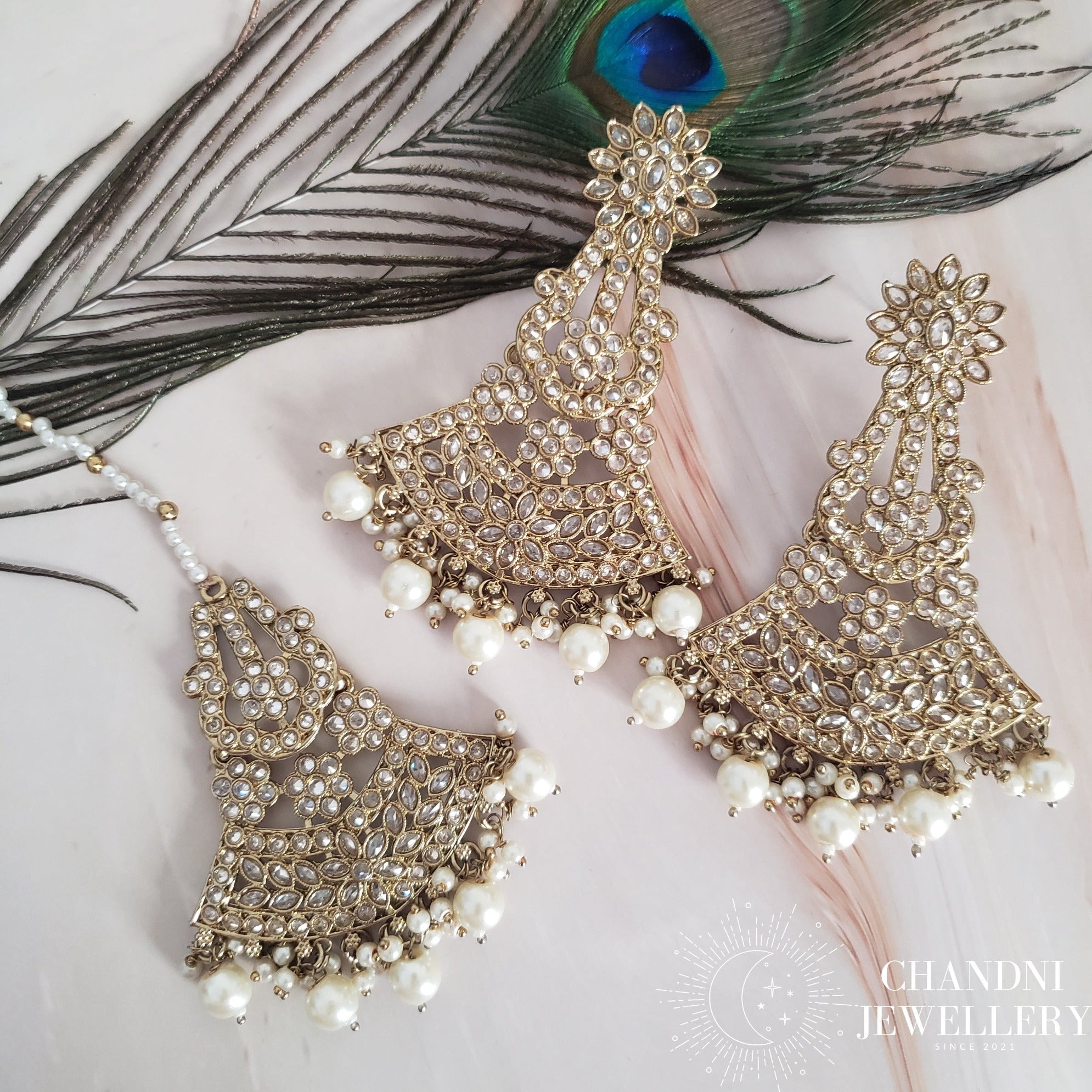 Baruni Earring and Tikka Set