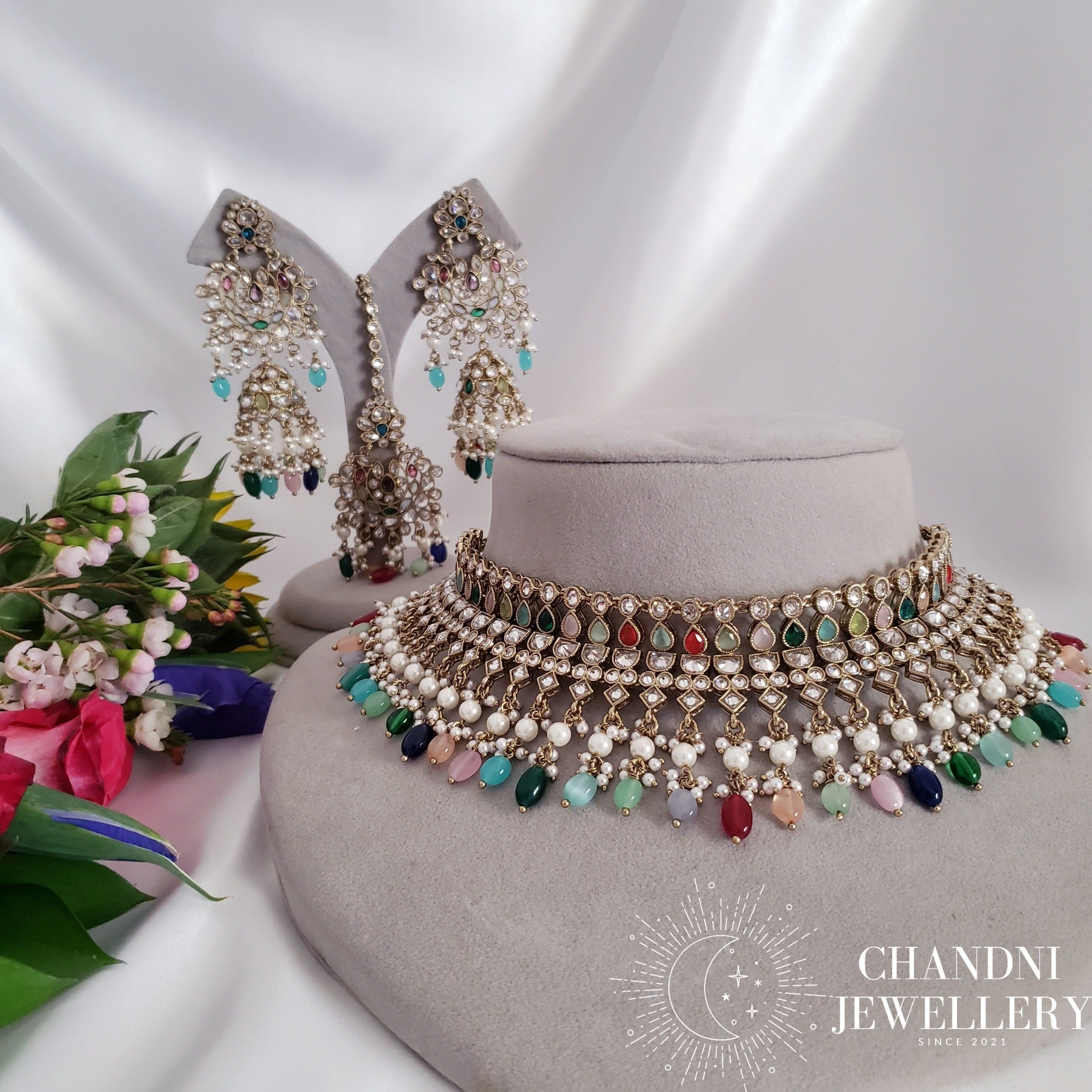 Chandi hot sale necklace set