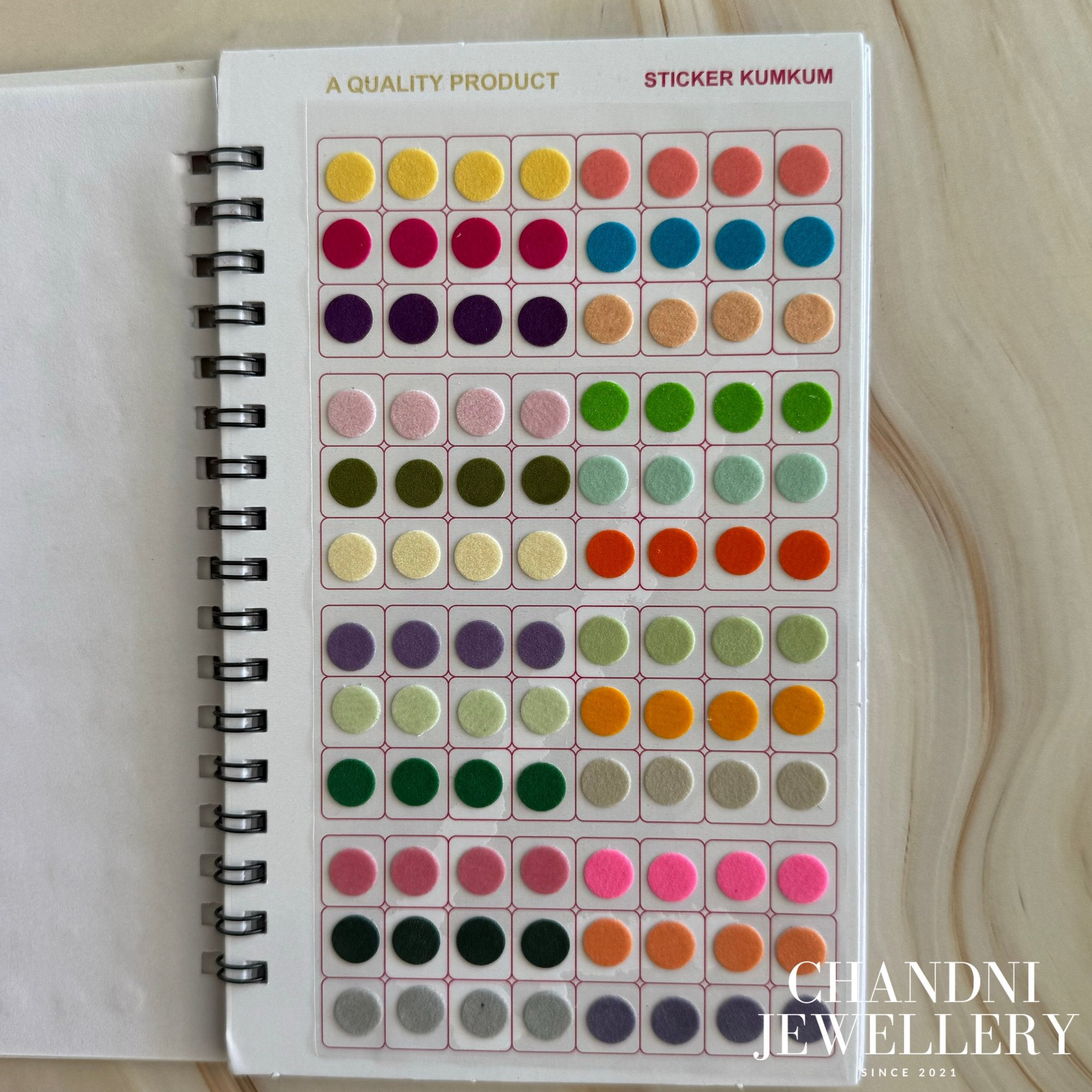 Pastel Velvet Bindi Book