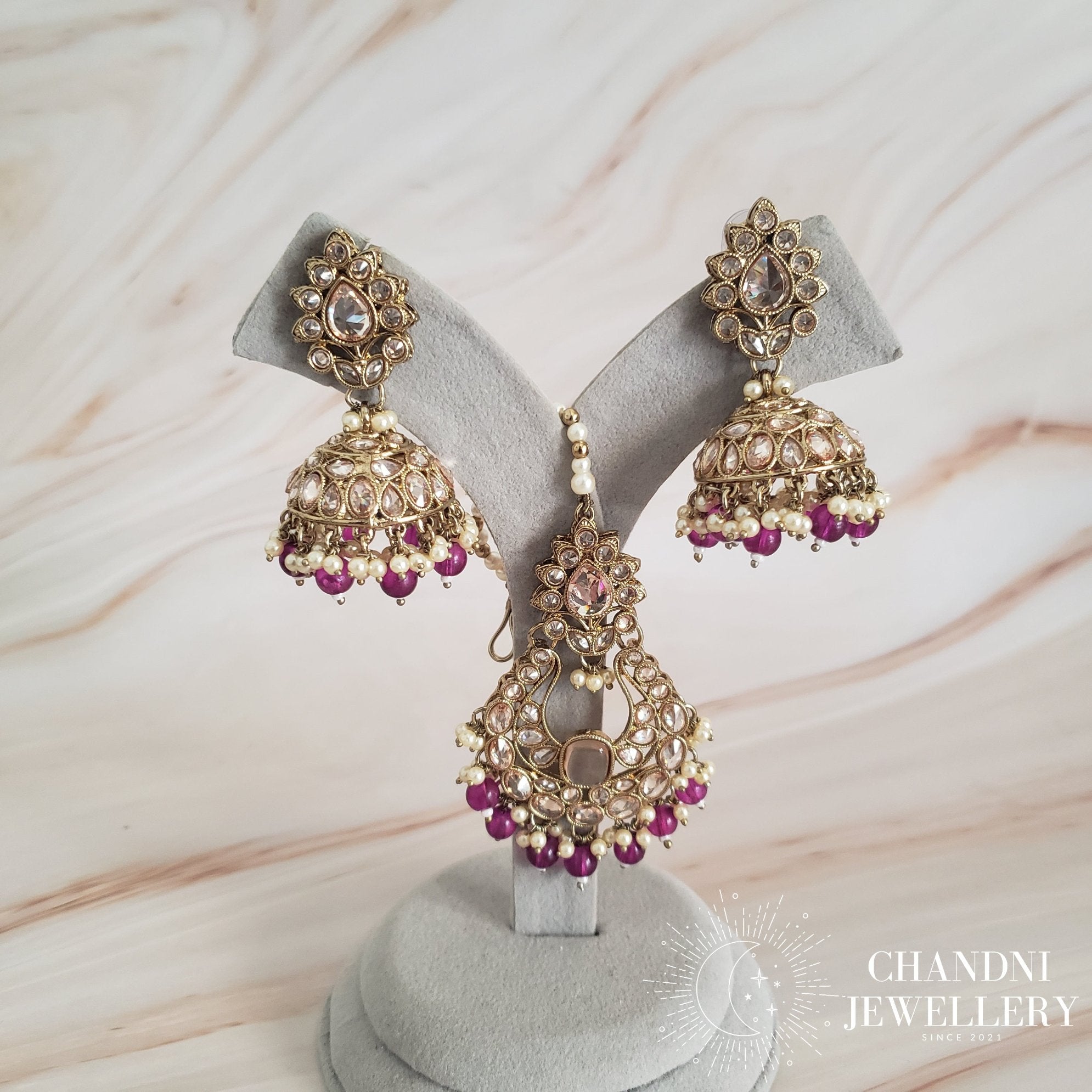 Pavani Earring with Tikka