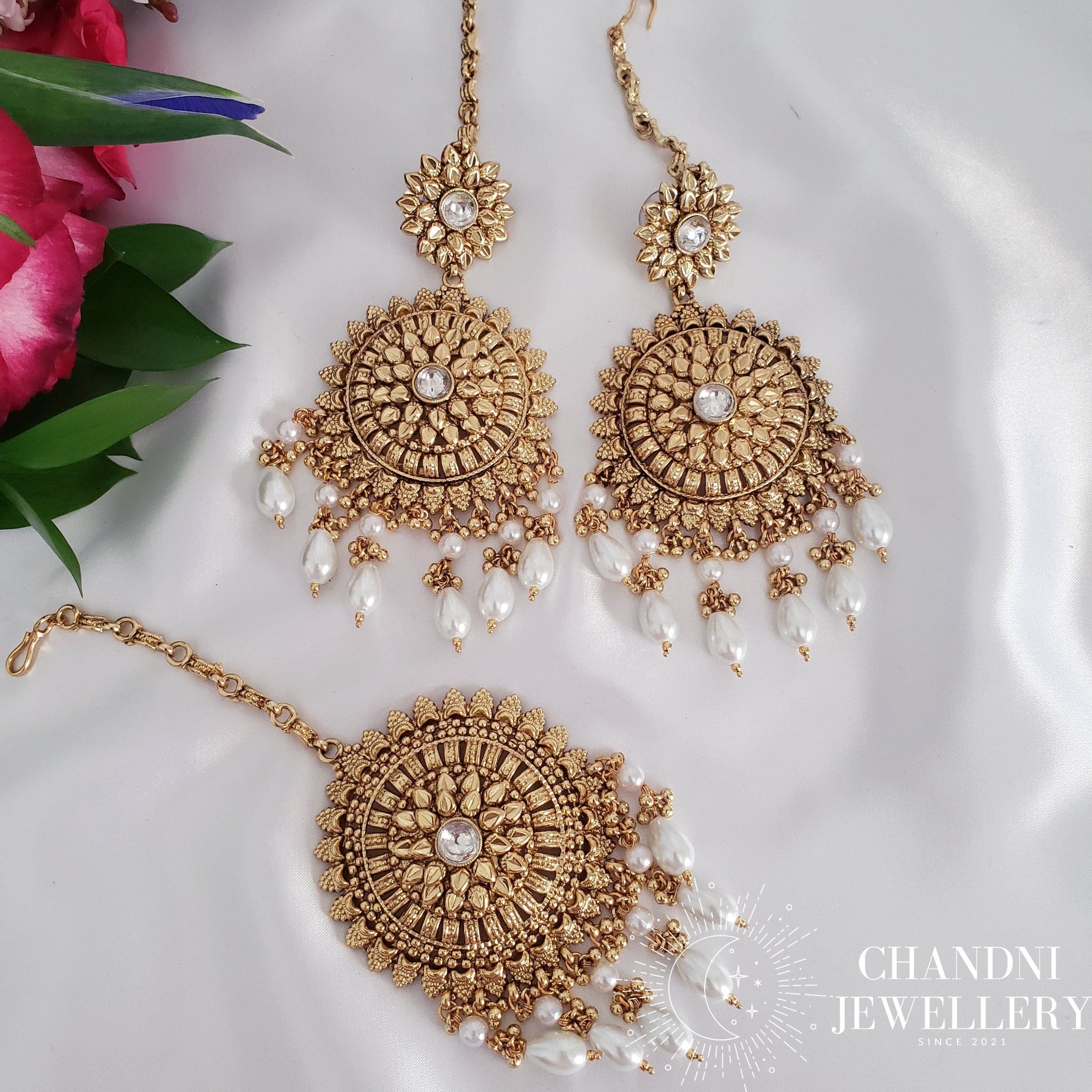 Pooja Earring and Tikka Set