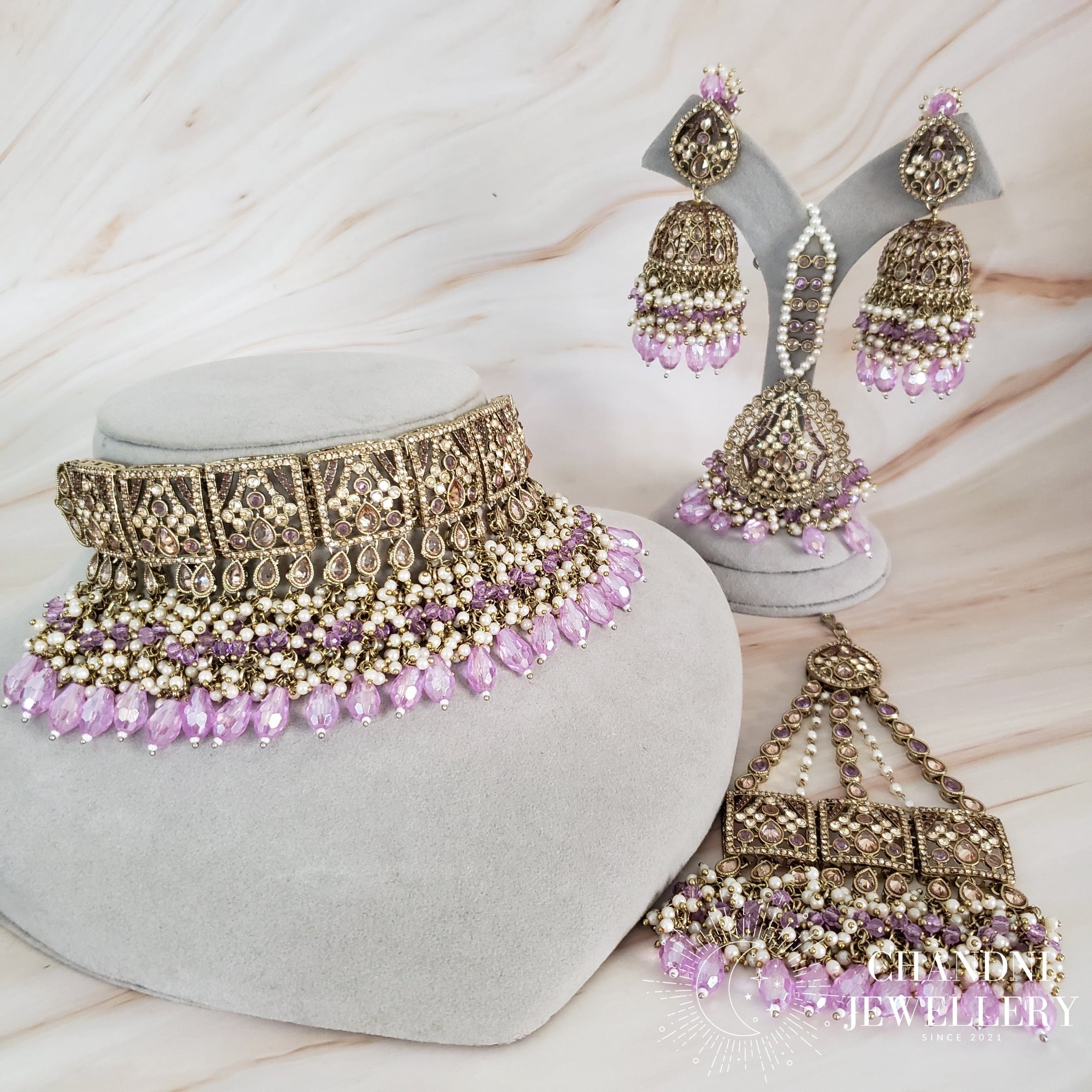 Sohalia Lavendar Necklace Set