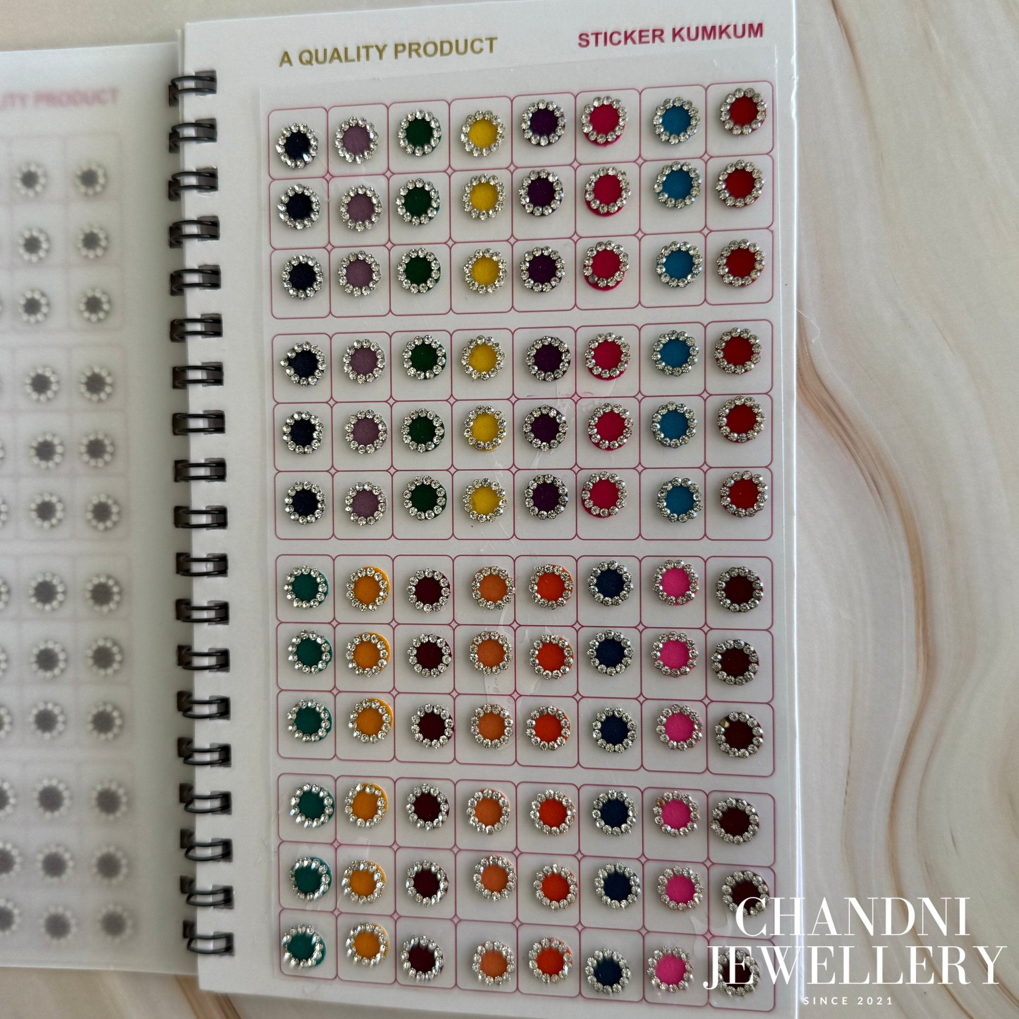 Silver Round Rhinestone Bindi Book