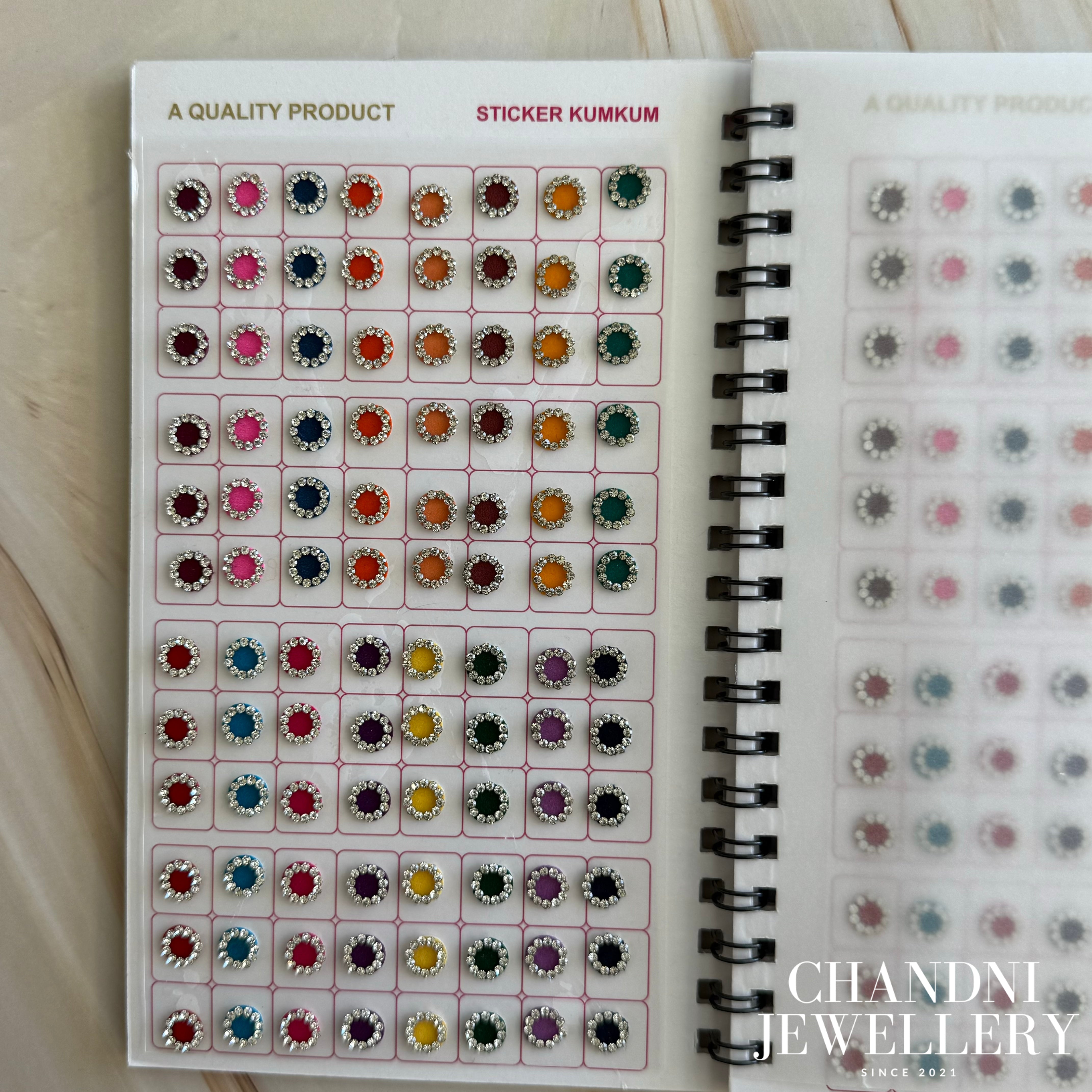 Silver Round Rhinestone Bindi Book