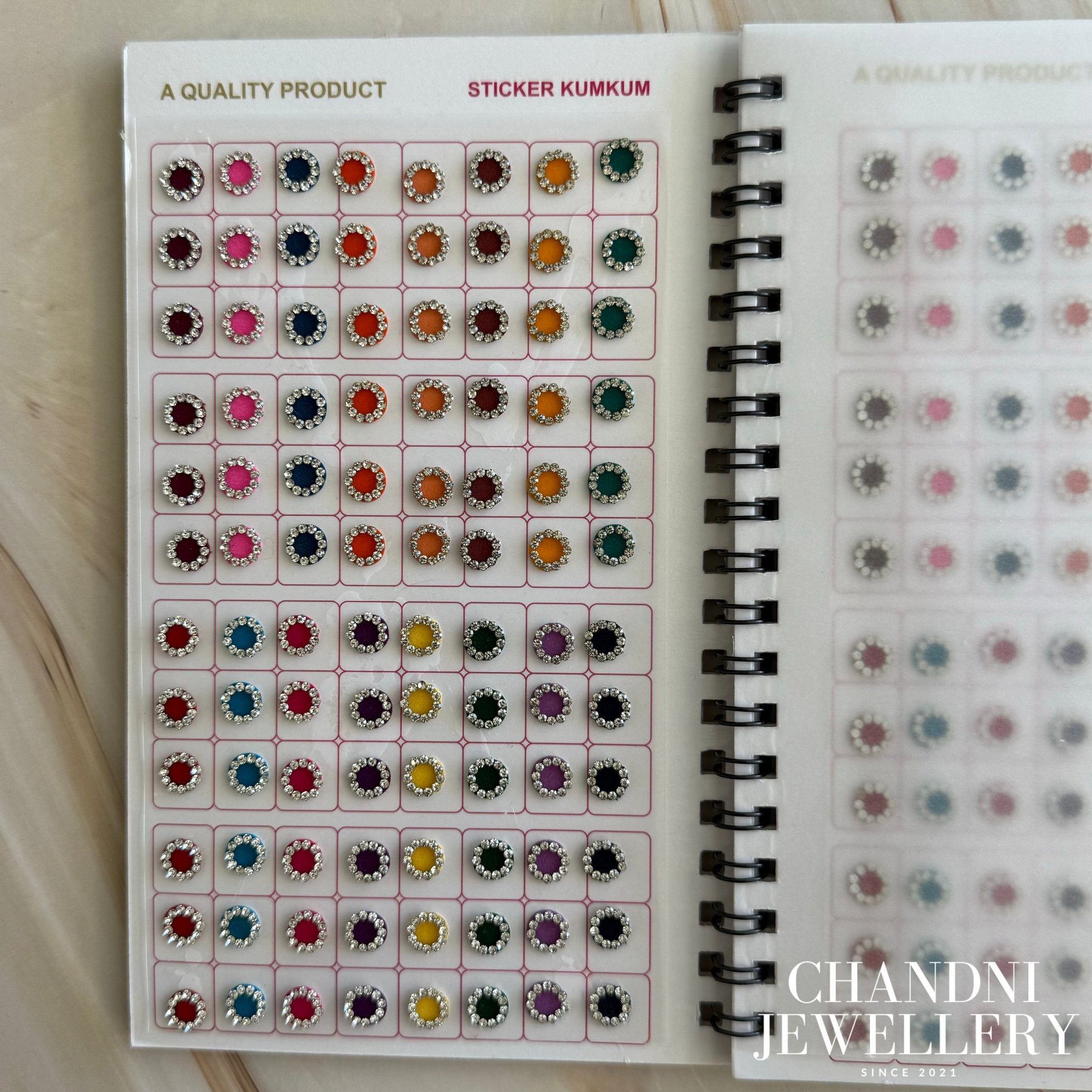 Silver Round Rhinestone Bindi Book