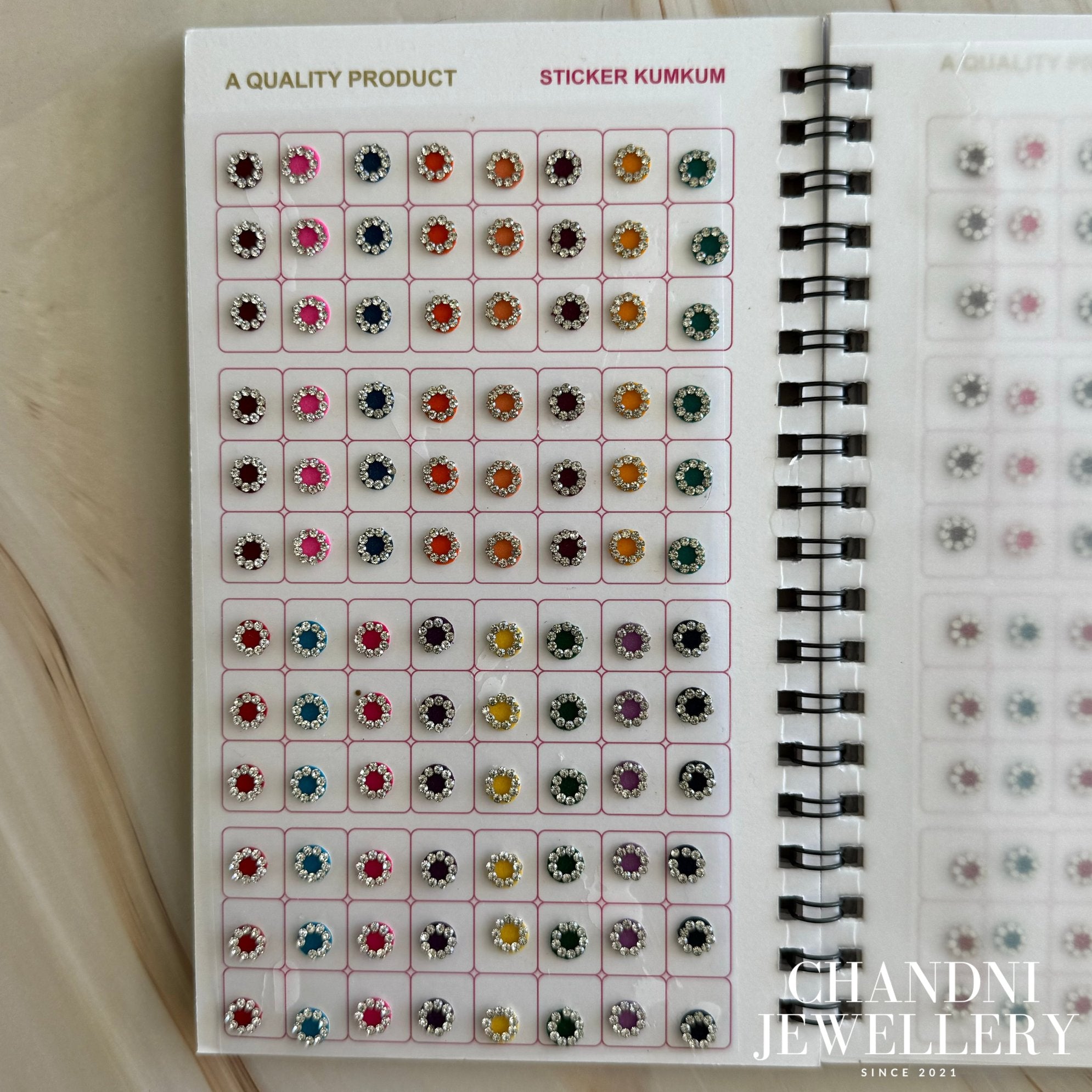 Silver Round Rhinestone Bindi Book