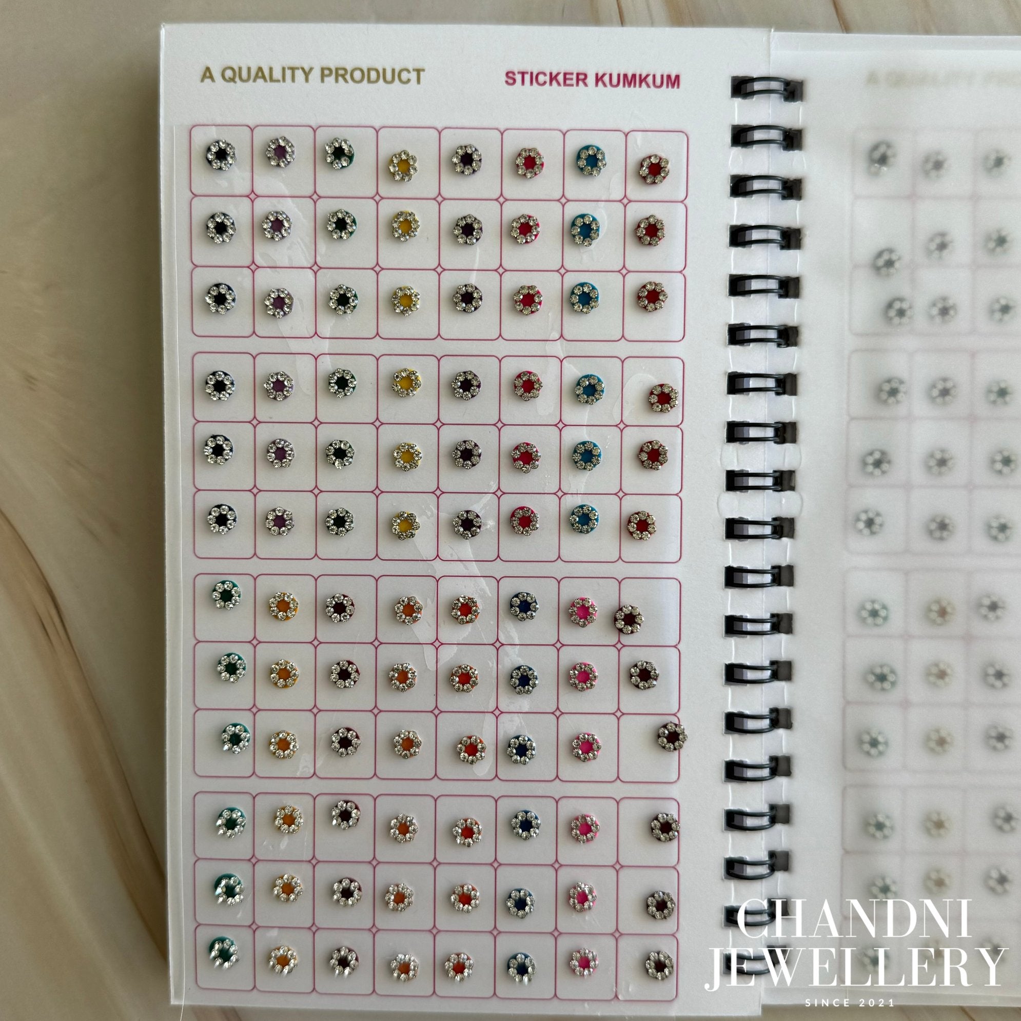 Silver Round Rhinestone Bindi Book