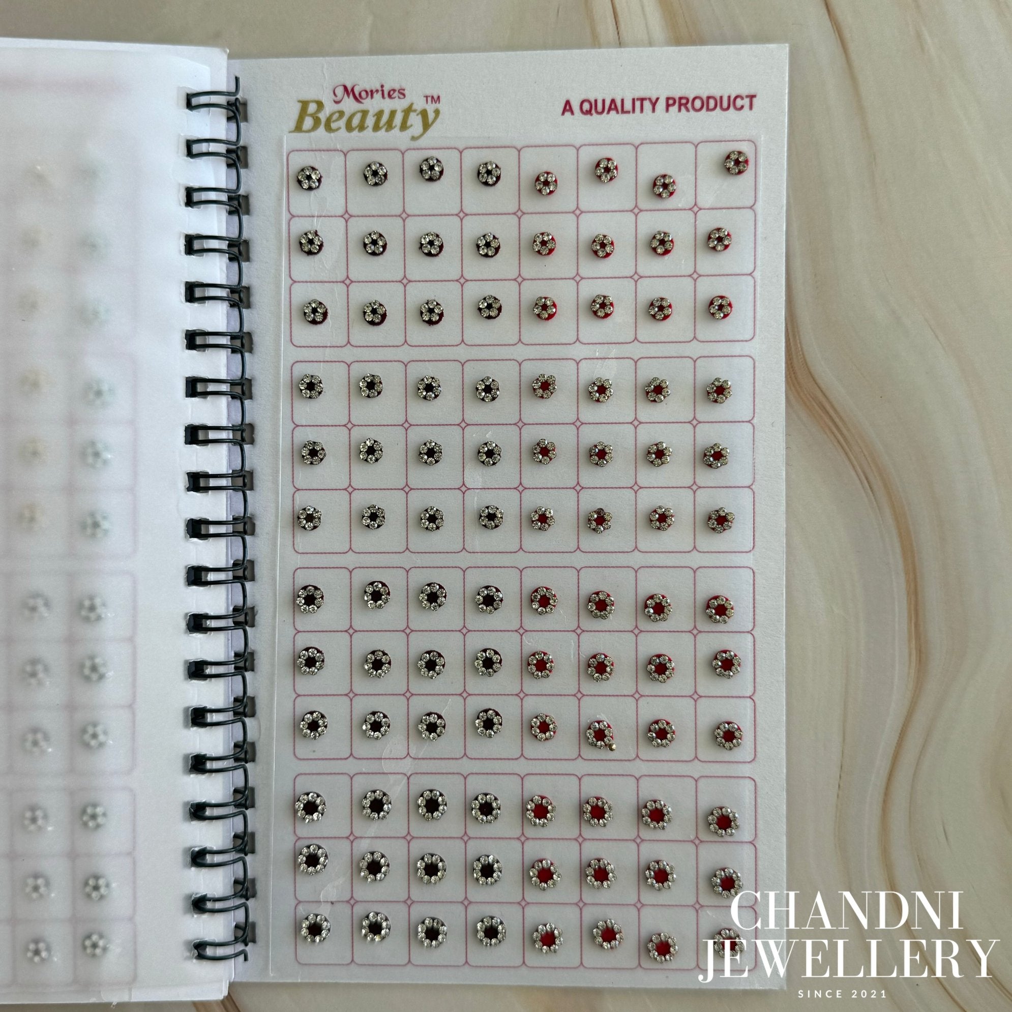 Silver Round Rhinestone Bindi Book