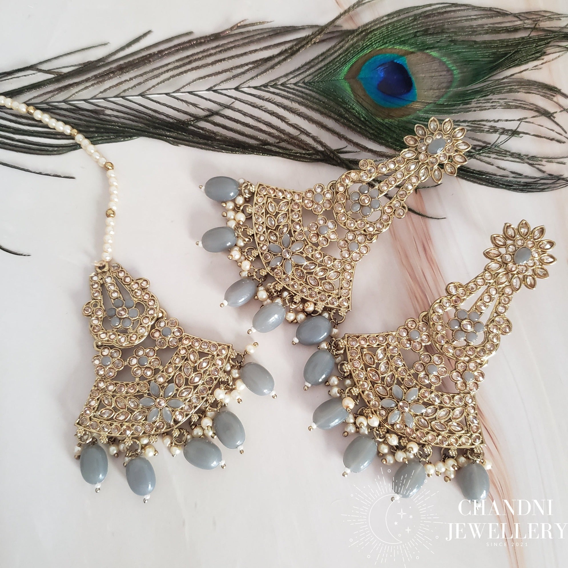 Baruni Earring and Tikka Set