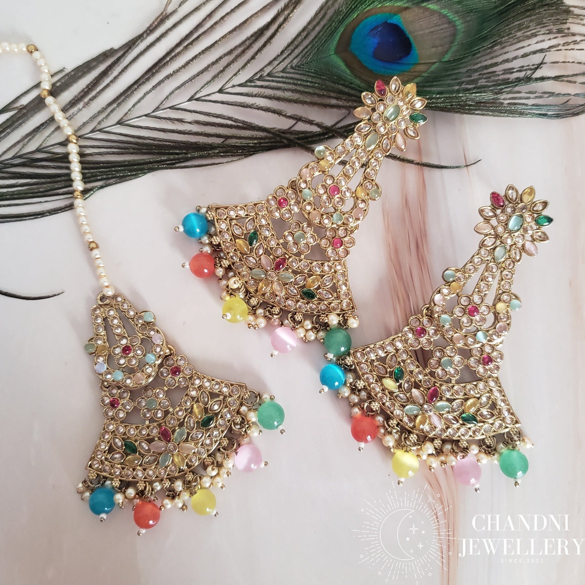 Baruni Earring and Tikka Set