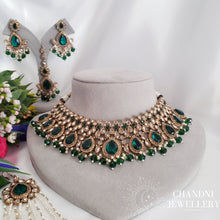 Load image into Gallery viewer, Chandramukhi Necklace Set - Green
