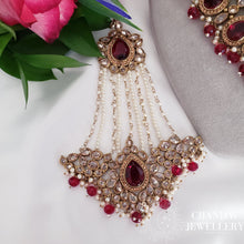 Load image into Gallery viewer, Chandramukhi Necklace Set - Red
