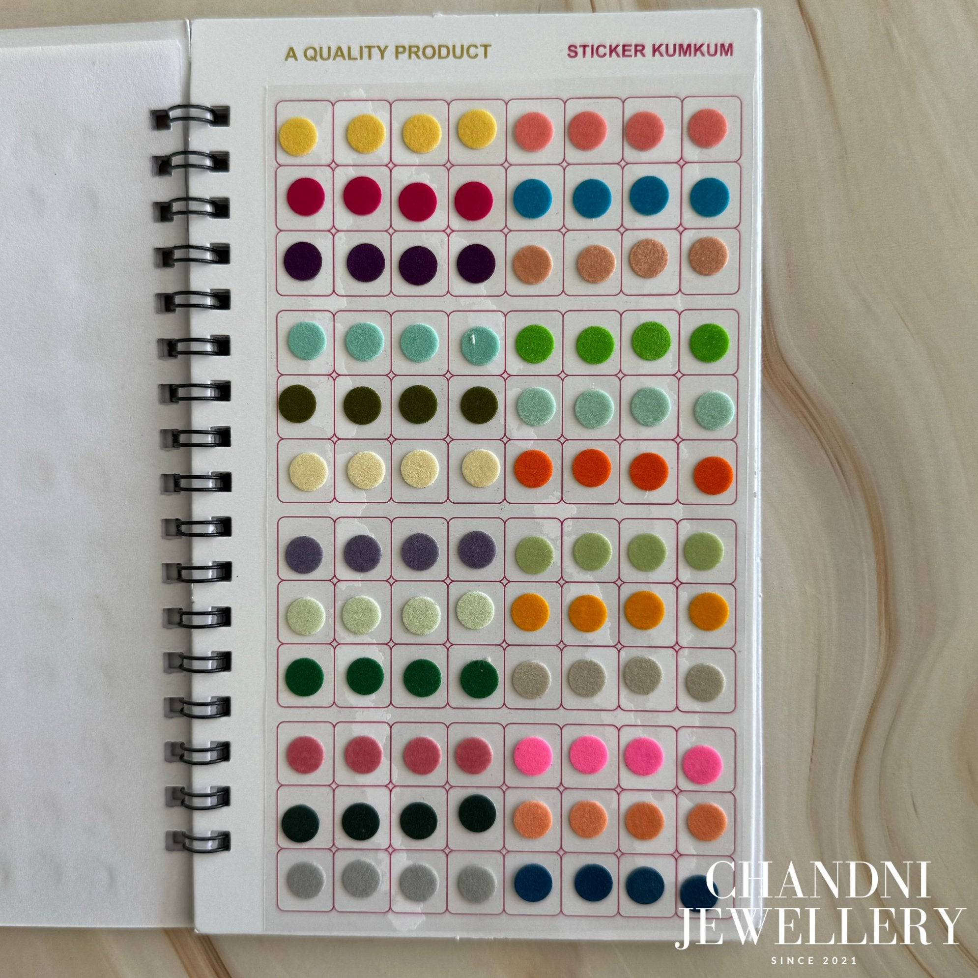 Pastel Velvet Bindi Book