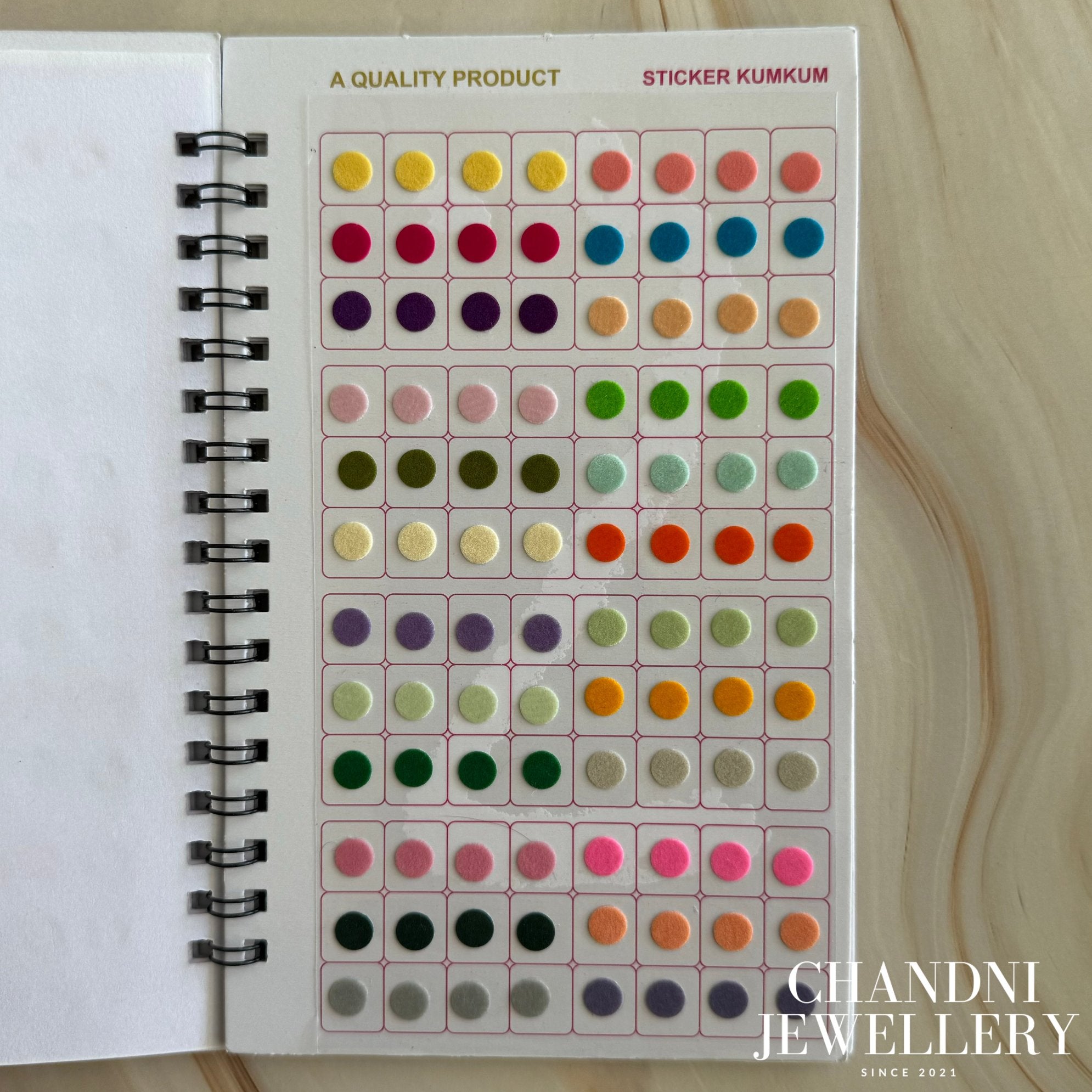 Pastel Velvet Bindi Book