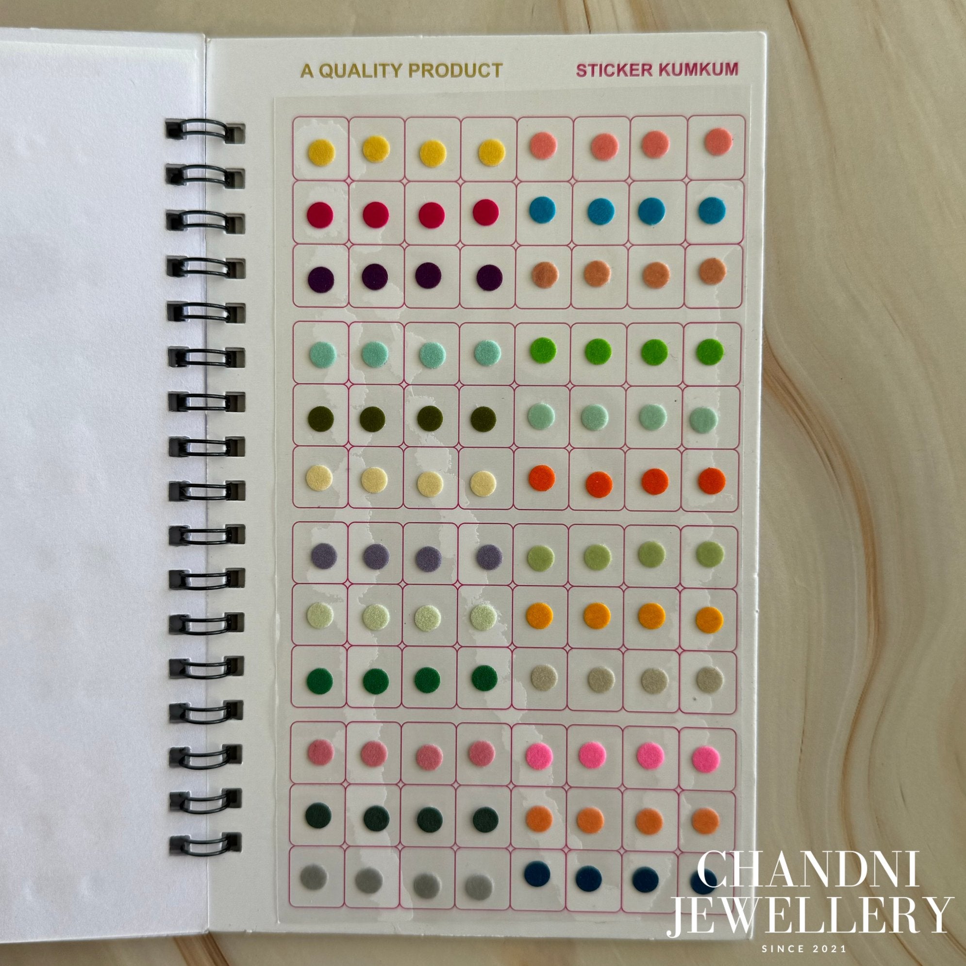 Pastel Velvet Bindi Book