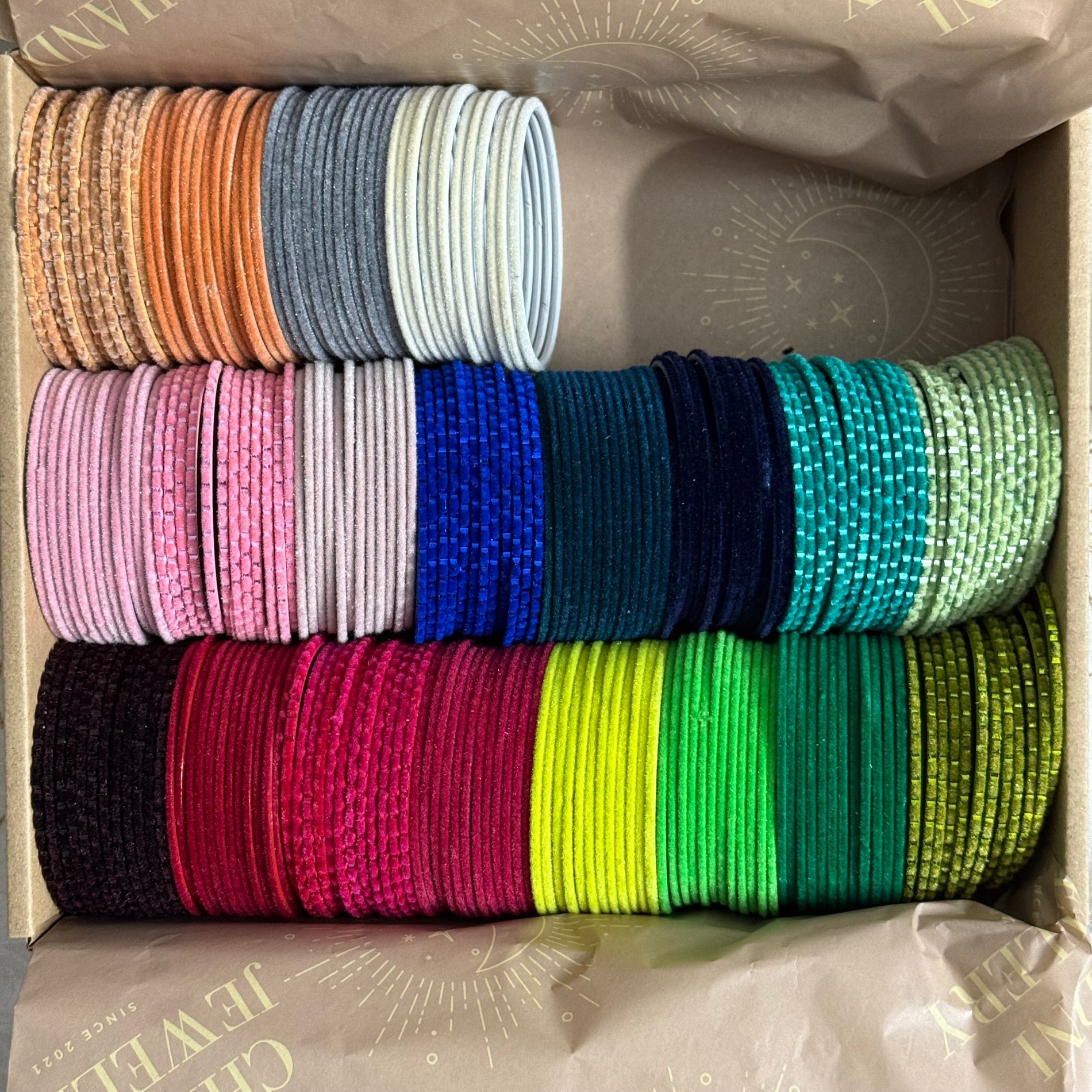 Box of variours colourful bangles 