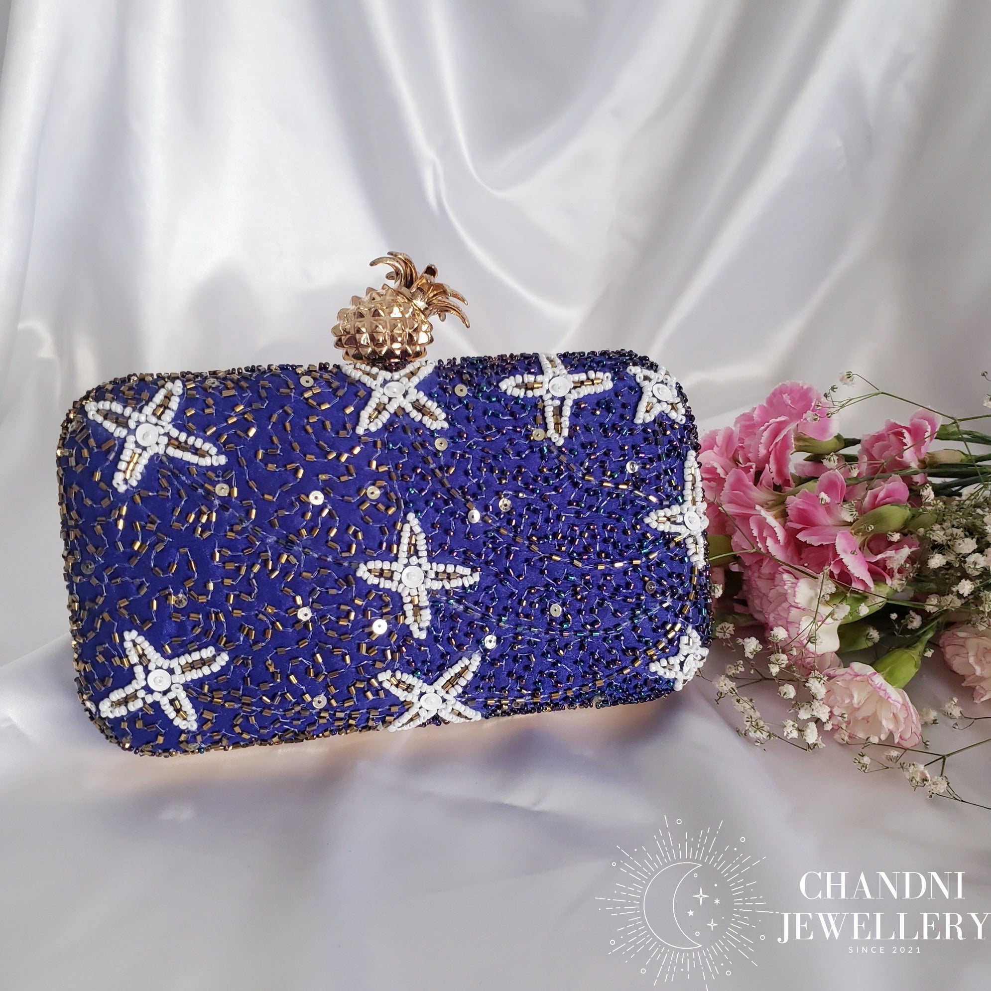 Somya Clutch - Navy