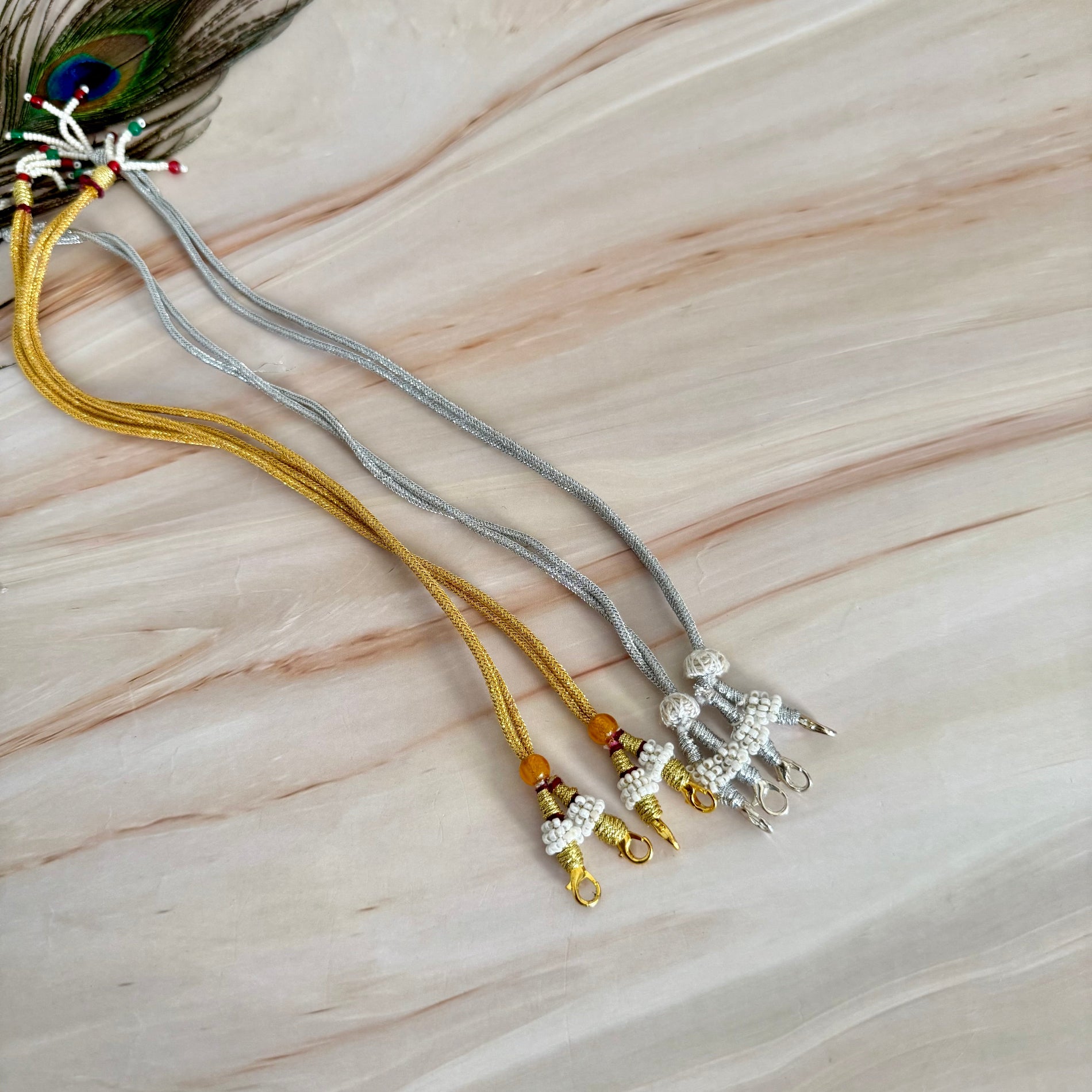 four clip on necklace chains