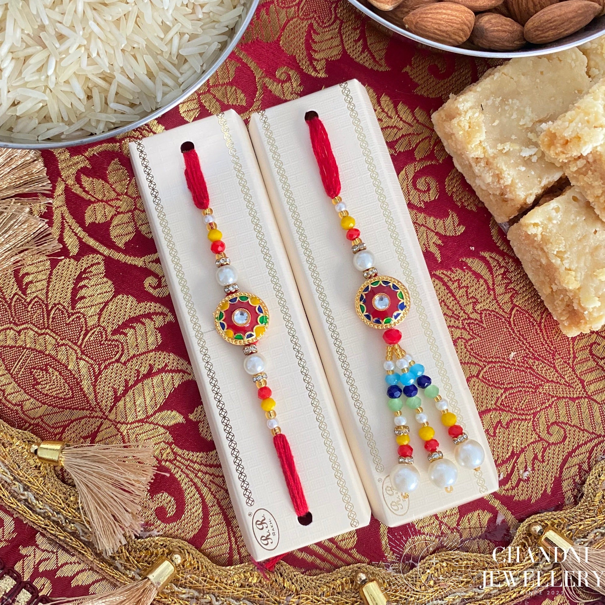 Bhaiya Bhabhi Colourful Rakhi Set