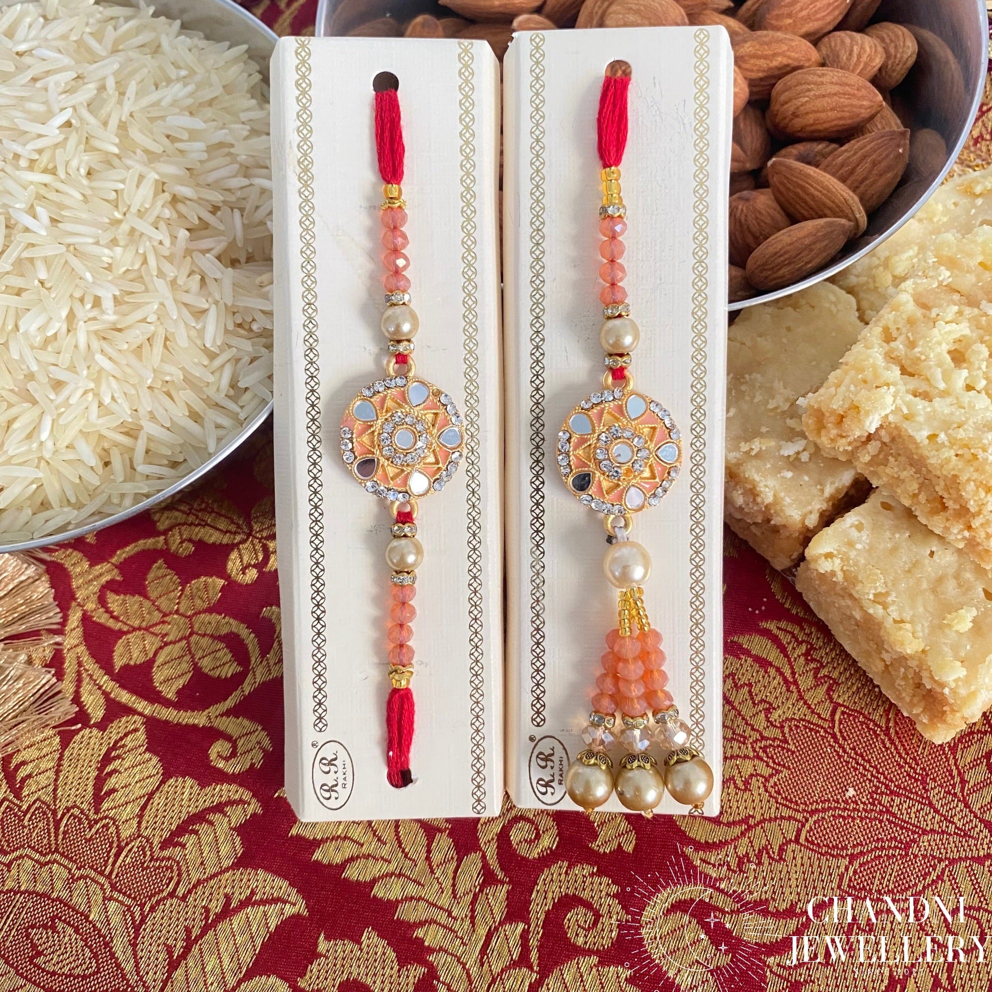 Bhaiya Bhabhi Mirror Rakhi Set