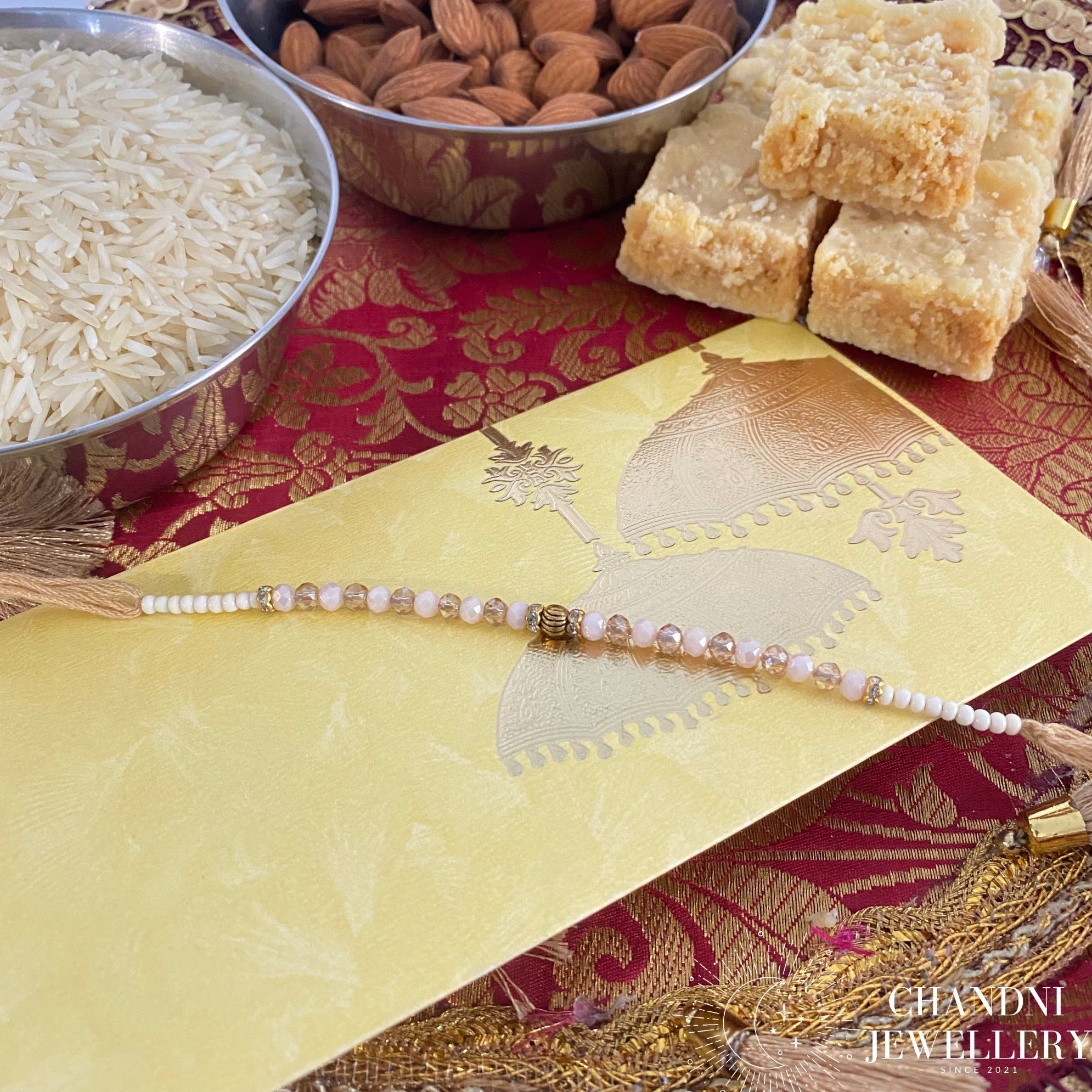 Brown Beaded Rakhi