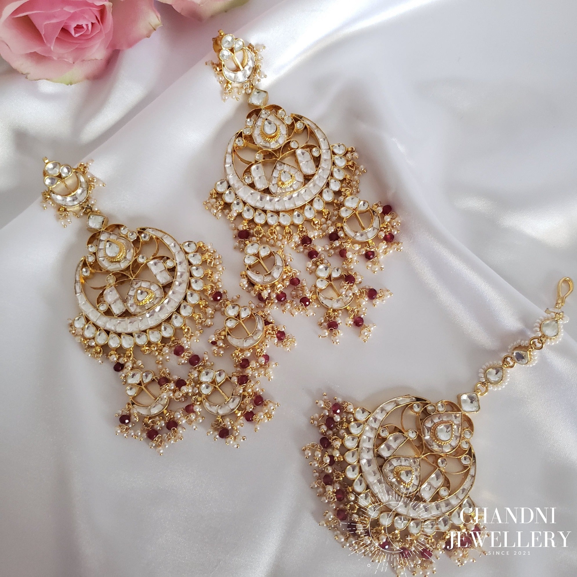 Palaksi Earring and Tikka - Luxury Range | Paachi Kundan | Gold Plated ...